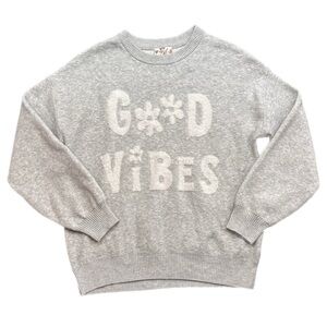 Hippie Rose | Gray ‘Good Vibes’ Crewneck Sweater